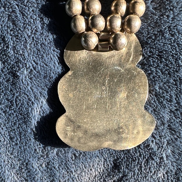 vintage Turquoise and silver blossom native Necklace - Picture 13 of 16